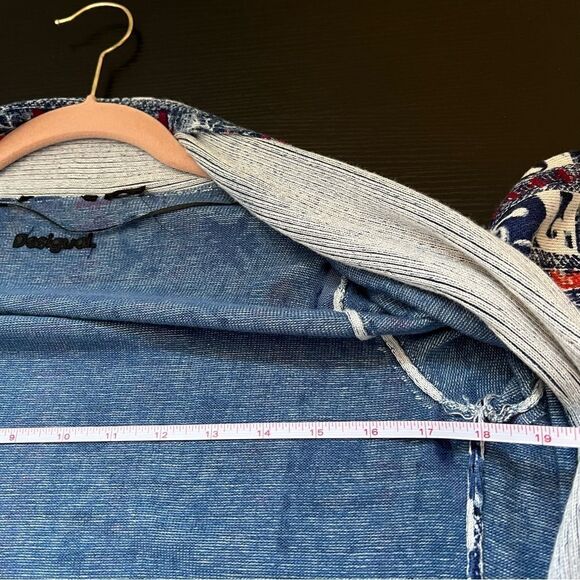 ✨ Desigual Women’s Blue Santorini Cactus Print Cardigan Sweater - Picture 13 of 16